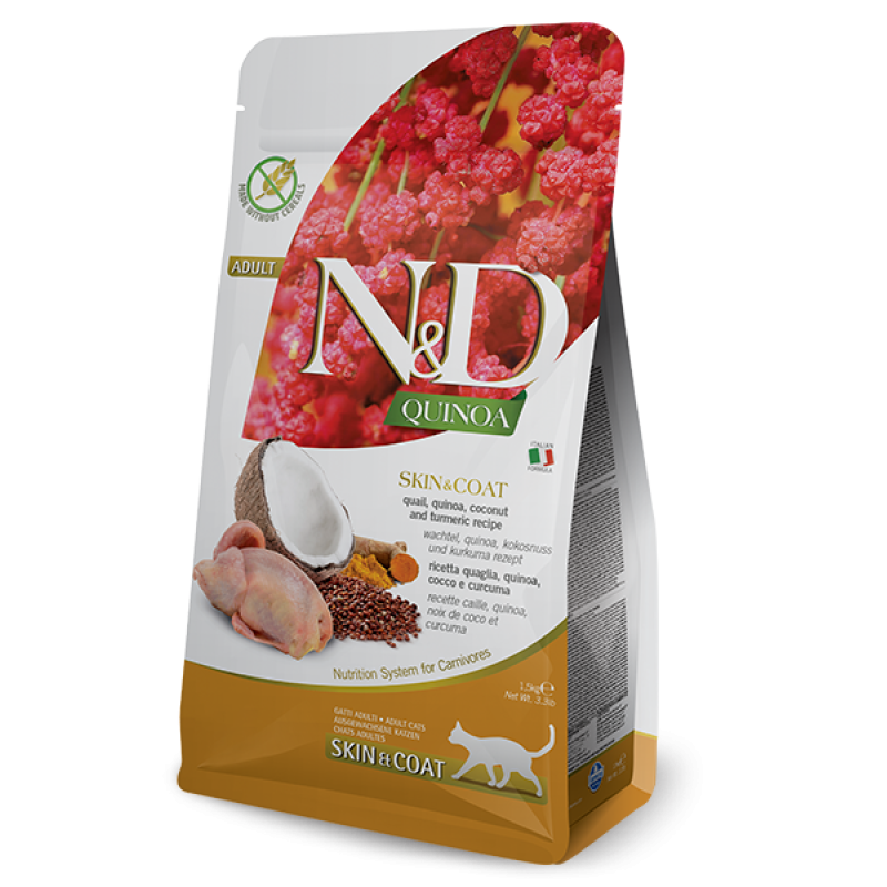 N&D QUINOA TAHILSIZ SKIN & COAT BILDIRCIN 0,3kg